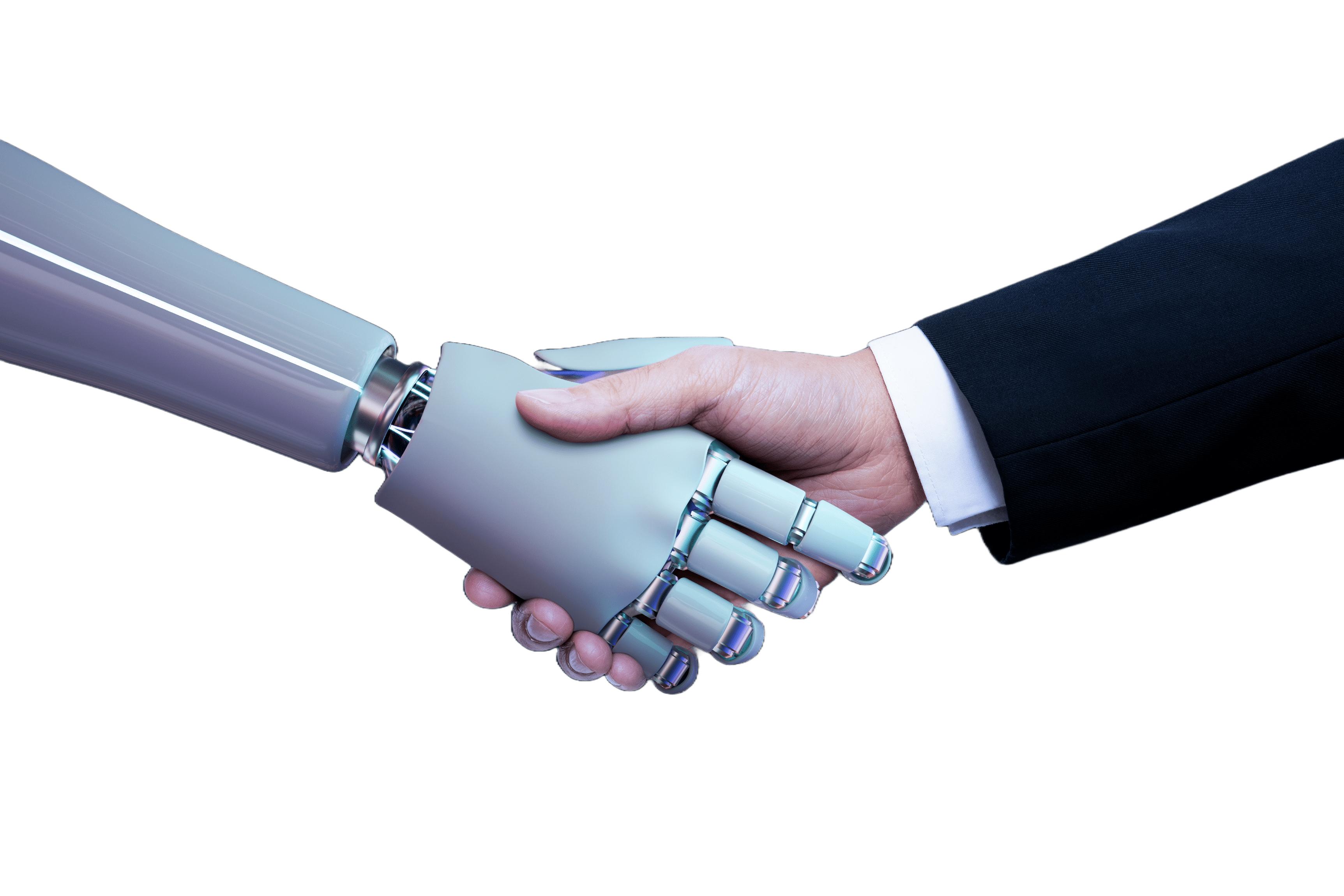 Man Robot Handshake